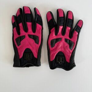 ICON Motorcycle Gloves. Hot Pink and Black. Size Large.